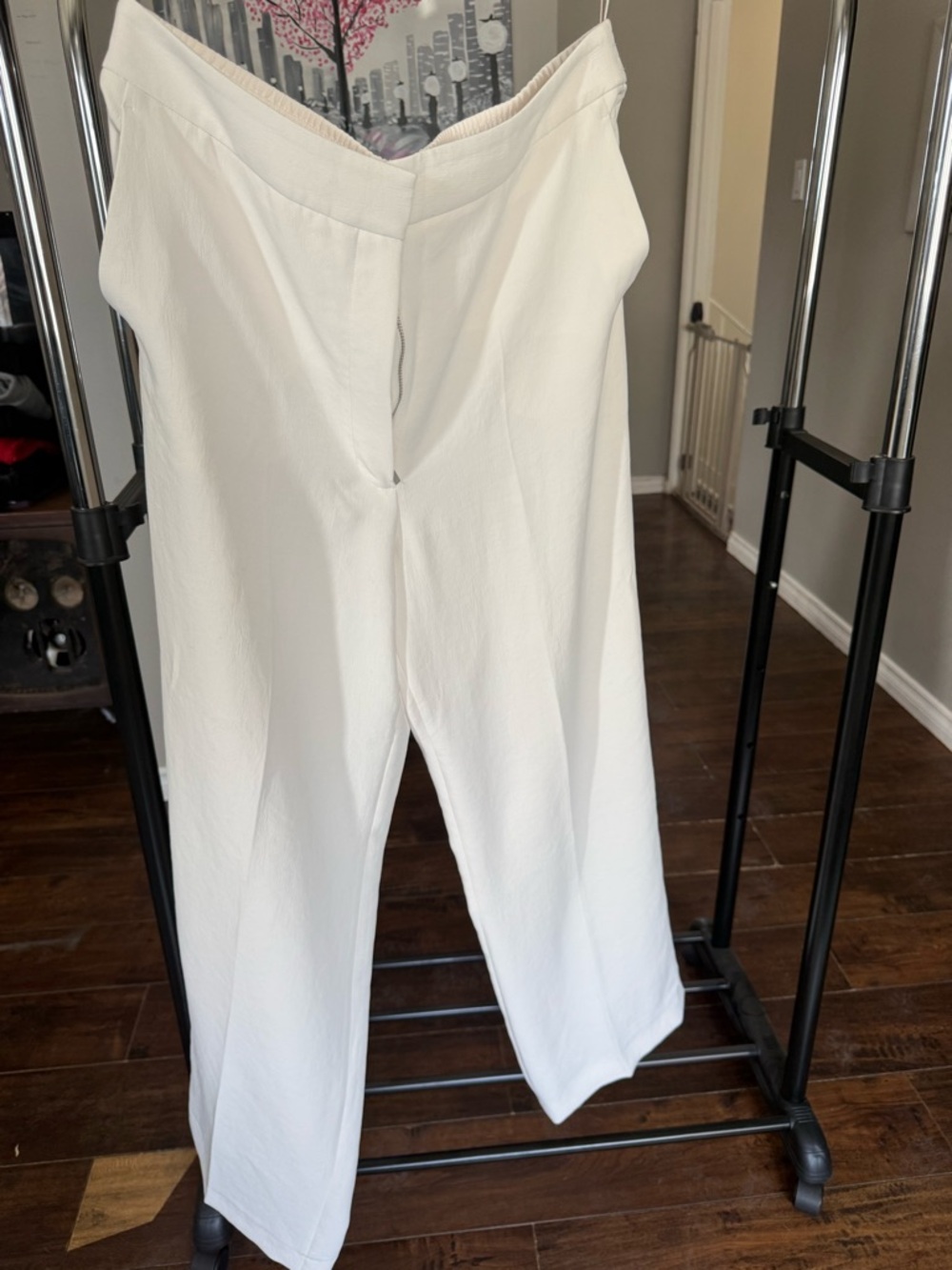 Wilfred White Straight-Leg High-Rise Pants